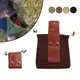 Bush craft – sac en toile en cuir PU pochette de recherche de nourriture sac de randonnée Camping