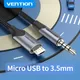 Vention-Adaptateur Micro USB vers Jack 3.5mm pour Téléphone Connecteur Audio 3.5 pour Sauna