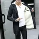 Manteau Long coupe-vent à capuche pour homme Parka coréenne chaud Anorak vêtements en coton