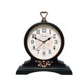 Beesealy Mantel clock, 12-inch mantel clock, silent retro table clock, antique mantel clock (black) for living room/kitchen decoration