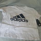 Adidas Tops | Adidas Size M Golf White Logo Tee Nwt | Color: Black/White | Size: M