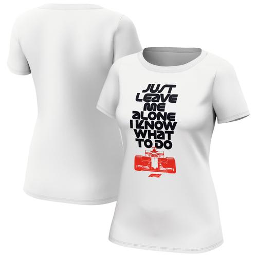Formula 1 Just Leave Me Alone Graphic T-Shirt - White Womens