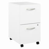 Bush Business Furniture Hybrid 2 Drawer Mobile File Cabinet in White - Assembled - Bush Business Furniture HYF116WHSU-Z