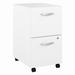 Bush Business Furniture Hybrid 2 Drawer Mobile File Cabinet in White - Assembled - Bush Business Furniture HYF116WHSU-Z