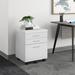 Latitude Run® File Cabinet Rolling Mobile Storage Drawers Printer Stand Office Work Laminate, Wood in White | 26 H x 18 W x 19 D in | Wayfair