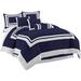 Latitude Run® Black Microfiber 7 Piece Comforter Set Polyester/Polyfill/Microfiber in White/Blue/Navy | King Comforter + 6 Additional Pieces | Wayfair