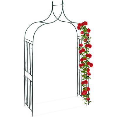 Rosenbogen Metall, Rankhilfe für Kletterpflanzen, Deko-Spitzen, wetterfest, hbt 270 x 144 x 60 cm, Image