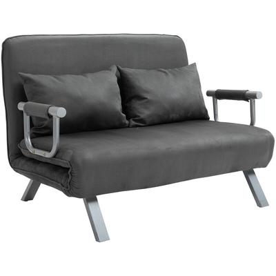 Homcom - Schlafsofa Schlafcouch mit Verstellbarer Rückenlehne, Wurfkissen, Sofa mit Schlaffunktion, Image