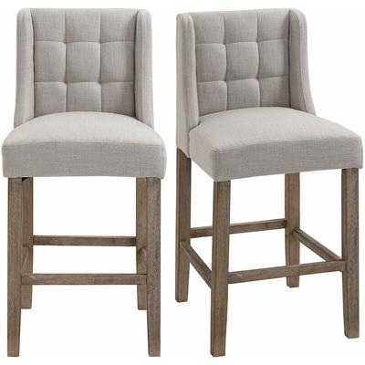 HOMCOM 2er-Set Barhocker moderne Küchenstühle Bistrohocker Barstühle für Küche mit Rückenlehne Image