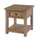 Coastal Style Square Wooden End Table with 1 Drawer, Brown - 24 H x 24 W x 24 L Inches