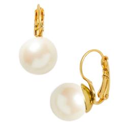 Kate Spade Jewelry | Kate Spade Shine On Pearl Drop Leverback Earrings | Color: Gold | Size: Os