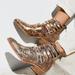 Free People Shoes | Free People Leather Sloane Ankle Boot In Gold Metallic | Color: Gold/Tan | Size: 39eu