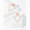 Anthropologie Jewelry | 3/$30 Rose Gold Triangle Stud Ear Jacket Earrings | Color: Gold/Pink | Size: Os