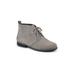 Wide Width Women's White Mountain Auburn Lace Up Bootie by White Mountain in Light Grey Suede (Size 9 W)