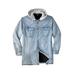 Men's Big & Tall Boulder Creek® Removable Hood Shirt Jacket by Boulder Creek in Light Wash (Size 2XL)