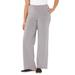 Plus Size Women's Suprema® Wide Leg Pant by Catherines in Heather Grey (Size 0XWP)