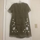 Zara Dresses | New Embroidered Dress. | Color: Green | Size: Xs
