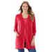 Plus Size Women's Perfect Longer-Length Cotton Cardigan by Woman Within in Classic Red (Size 2X) Sweater
