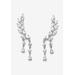 Women's Silvertone Marquise Cut Ear Climber Drop Earrings Cubic Zirconia by PalmBeach Jewelry in Silver