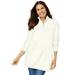 Plus Size Women's Cable Knit Half-Zip Pullover Sweater by Woman Within in Ivory (Size L)
