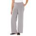 Plus Size Women's Suprema® Wide Leg Pant by Catherines in Heather Grey (Size 4X)
