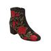 Wide Width Women's The Sidney Bootie by Comfortview in Black Embroidery (Size 8 W)