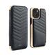 Greenwich PORTLAND Leather Case for iPhone 13 mini Compatible with MagSafe Wireless Charging - Beluga (Black) / Gold