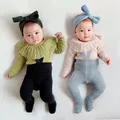 Ensemble de pull pour bébé + Leggings pull tricoté en coton pour fille vêtements pour nouveau-né