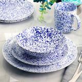 Martha Stewart 16 Piece Dinnerware Set, Service for 4 Ceramic/Earthenware/Stoneware in Blue | Wayfair 950116933M