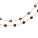 Buffalo Check Rag Ball & Wood Bead Garland 6ft 2 Asstd. - Black-White-Red - 6 ft across