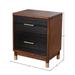 Alpine Furniture Belham 2 Drawer Wood Nightstand, Dark Walnut (Brown)