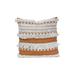 Foreside Home & Garden Orange Striped Hand Woven 18x18" Outdoor Decorative Throw Pillow with Hand Tied Fringe