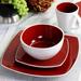 Gibson Elite Soho Lounge 16 Piece Stoneware Dinnerware Set In Ceramic/Earthenware/Stoneware in Red | Wayfair 950116931M