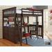 Highlands Collection Espresso Full Loft Bed With Desk