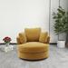 Barrel Chair - Rosdorf Park Chemaia 41.8" Wide Polyester Swivel Barrel Chair Polyester in Yellow | 33.05 H x 41.8 W x 41.05 D in | Wayfair