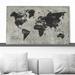 Williston Forge Grunge World Map - Graphic Art Canvas/Metal | 24 H x 40 W x 1.5 D in | Wayfair C86CA3CA44BD459FAC50E8088B1358B0