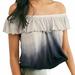 Free People Tops | Free People Cora Lee Off Shoulder Ombr Top Tie Dye Blue Grey | Color: Blue/Gray | Size: Xs