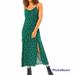 American Eagle Outfitters Dresses | American Eagle Floral Green Maximidi Tank Strap Front Open Slit Dress | Color: Green/White | Size: L