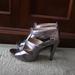 Michael Kors Shoes | Michael Kors Satin Metallic 4” Heels Silver Sz 8 | Color: Silver | Size: 8