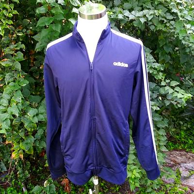Adidas Jackets & Coats | Adidas Jacket Size L Dark Blue Zip Up Gently Used | Color: Blue | Size: L