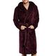 Dressing Gown Mens Fluffy - Super Soft Mens Dressing Gown with Hood Black Or Grey Fleece Lounge Wear