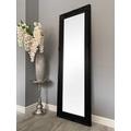 DOWNTON INTERIORS Black Tall Ornate Dressing Wall Mirror with Bevelled Glass - Overall Size: 142cm x 47cm
