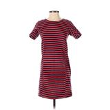 J.Crew Casual Dress - Shift: Red Stripes Dresses - Women's Size 2X-Small