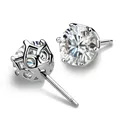 LESF-Boucles d'oreilles rondes en diamant Moissanite pour femme argent regardé 925 cadeau