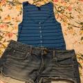 American Eagle Outfitters Shorts | Forever 21 Crop Top M Ae Sorts 8 | Color: Blue/Black | Size: 8