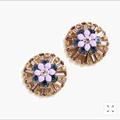 J. Crew Jewelry | J.Crew Floral Crystal Stud Earring | Color: Silver | Size: Os