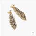 J. Crew Jewelry | J Crew Pave Feather Drop Earrings Nwt | Color: Silver | Size: Os