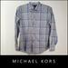 Michael Kors Shirts | Michael Kors Men Plaid & Check Dress Shirt Size Xl | Color: Gray | Size: Xl