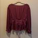 Free People Tops | Free People Open Back Blouse | Color: Purple/Black | Size: Xs