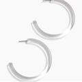 J. Crew Jewelry | J Crew New Acrylic Hoop Earrings | Color: Silver | Size: Os